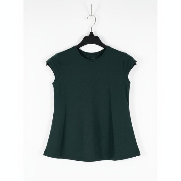 Universal Standard Ashley Cap Sleeve Tee 4XS (0-00) Forest Green Pima Cotton - Picture 1 of 10